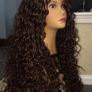 NWT Beautiful Curly 31” Brown Human Hair Blend